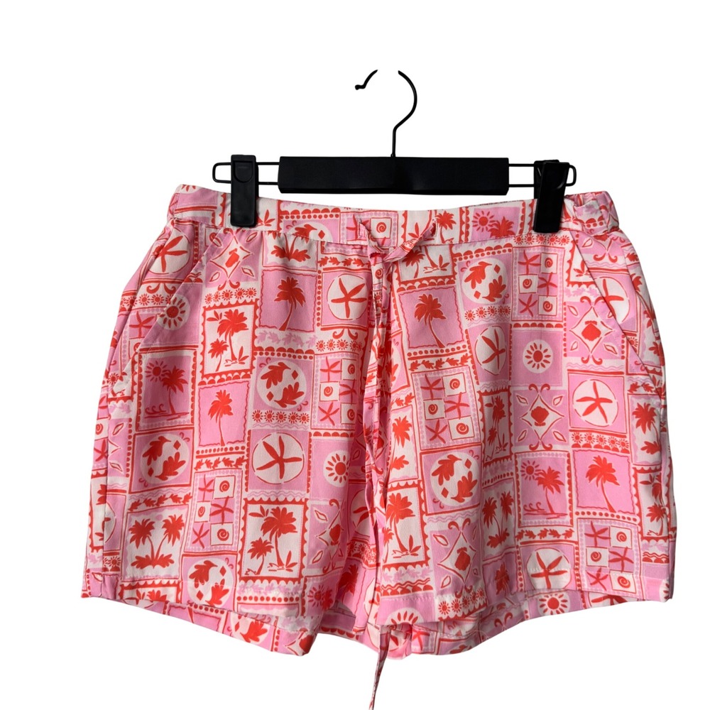 Sigrid Olsen Sleepwear Pink Tropical Palm Tree Starfish Pajama Shorts Small